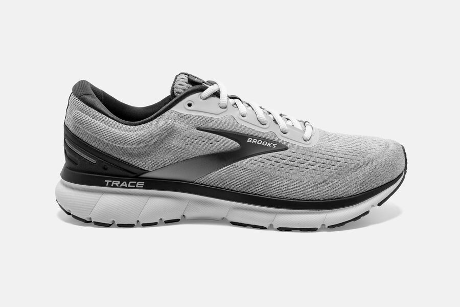 Mens Brooks Trace Road Shoes Alloy/Grey/Ebony | 439608-FOY